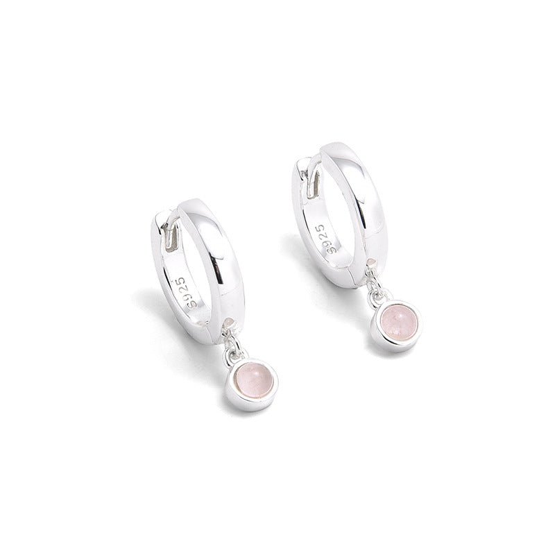 Natural Gemstone Hoop Earrings | 925 Sterling Silver Drop Earrings - floysun