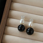 Natural Gemstone & Pearl Drop Earrings - floysun