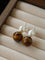 Natural Gemstone & Pearl Drop Earrings - floysun