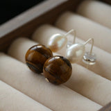 Natural Gemstone & Pearl Drop Earrings - floysun