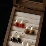 Natural Gemstone & Pearl Drop Earrings - floysun