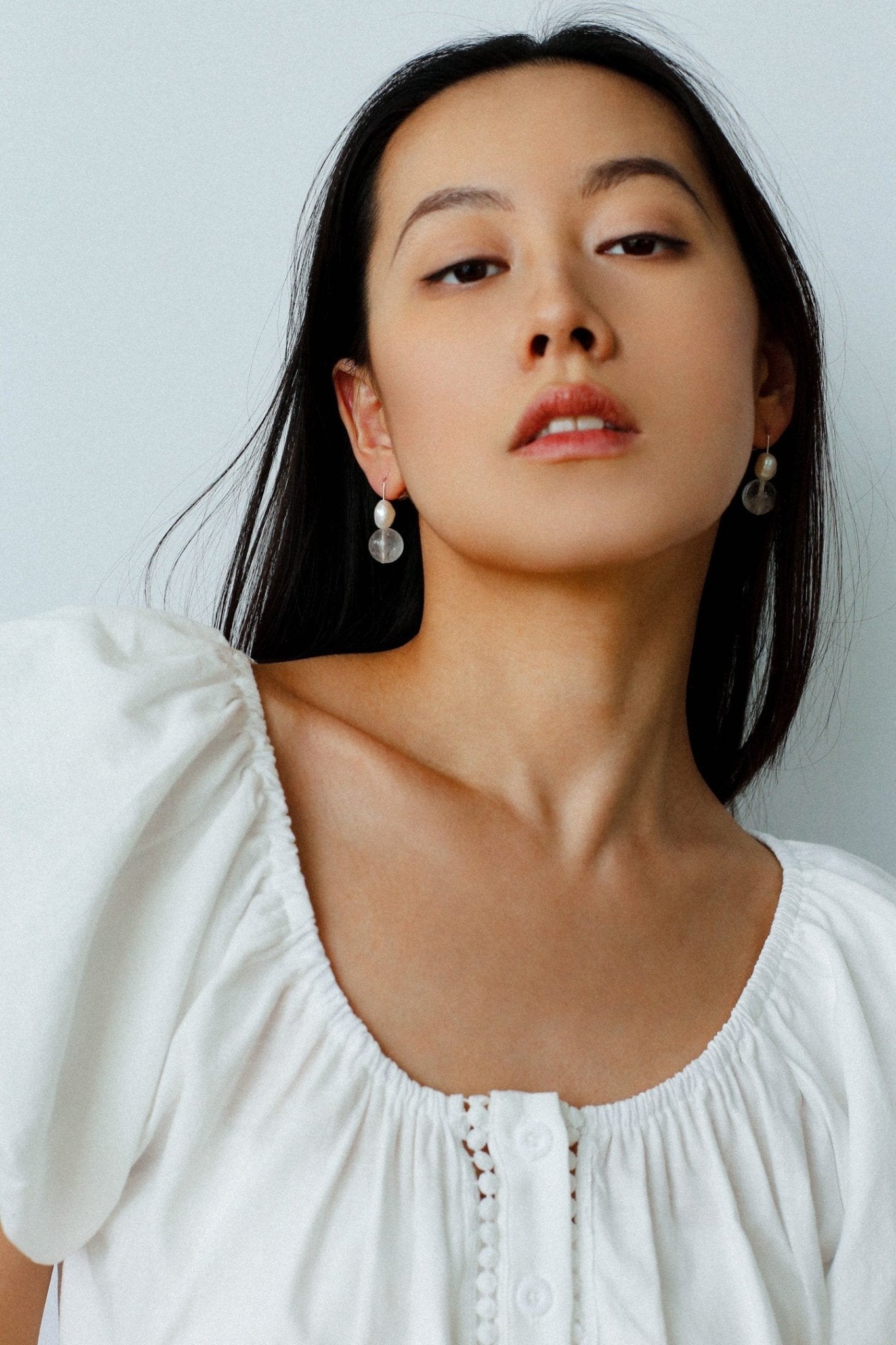 Natural Gemstone & Pearl Drop Earrings - floysun