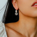 Natural Gemstone & Pearl Drop Earrings - floysun