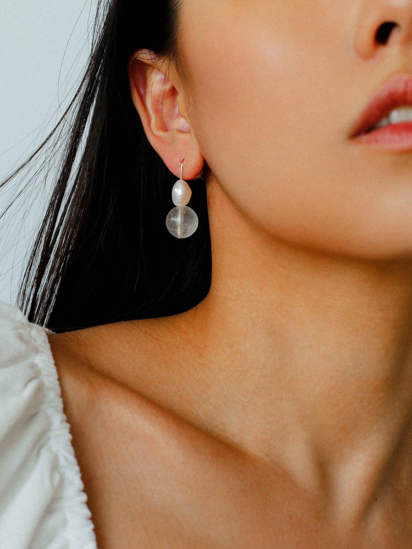 Natural Gemstone & Pearl Drop Earrings - floysun