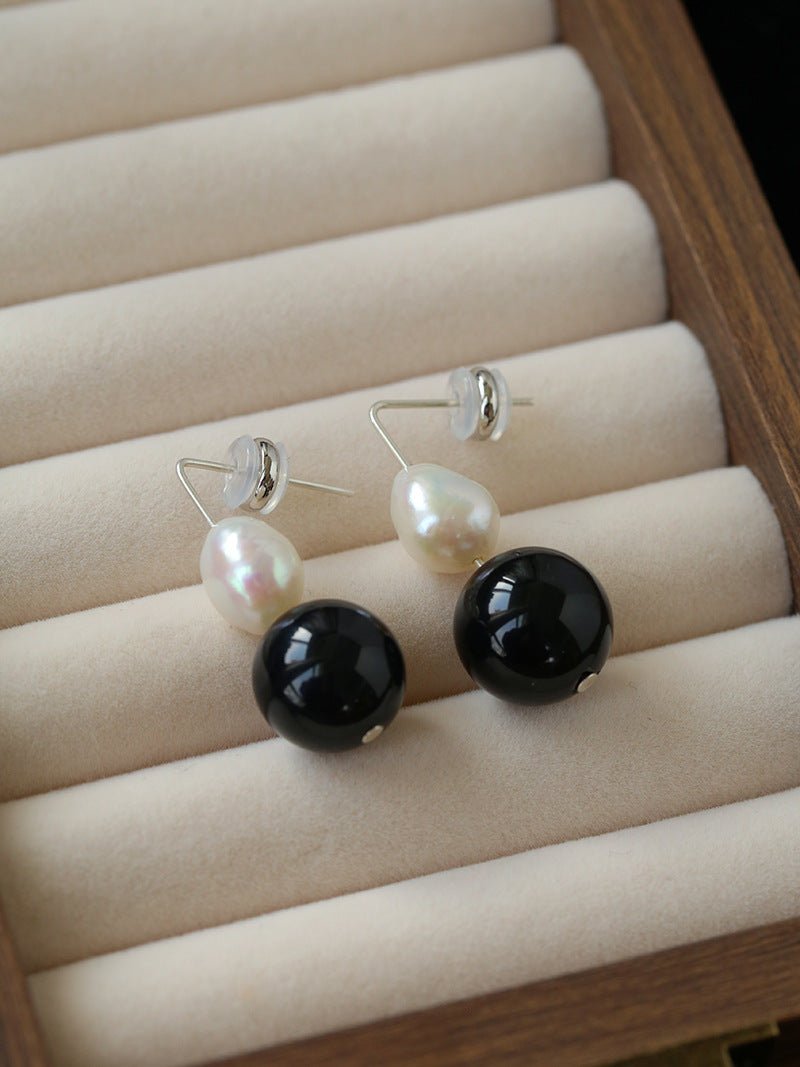 Natural Gemstone & Pearl Drop Earrings - floysun