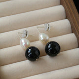 Natural Gemstone & Pearl Drop Earrings - floysun