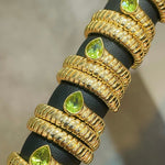 Natural Gemstone Triple-Coil Snake Ring - floysun