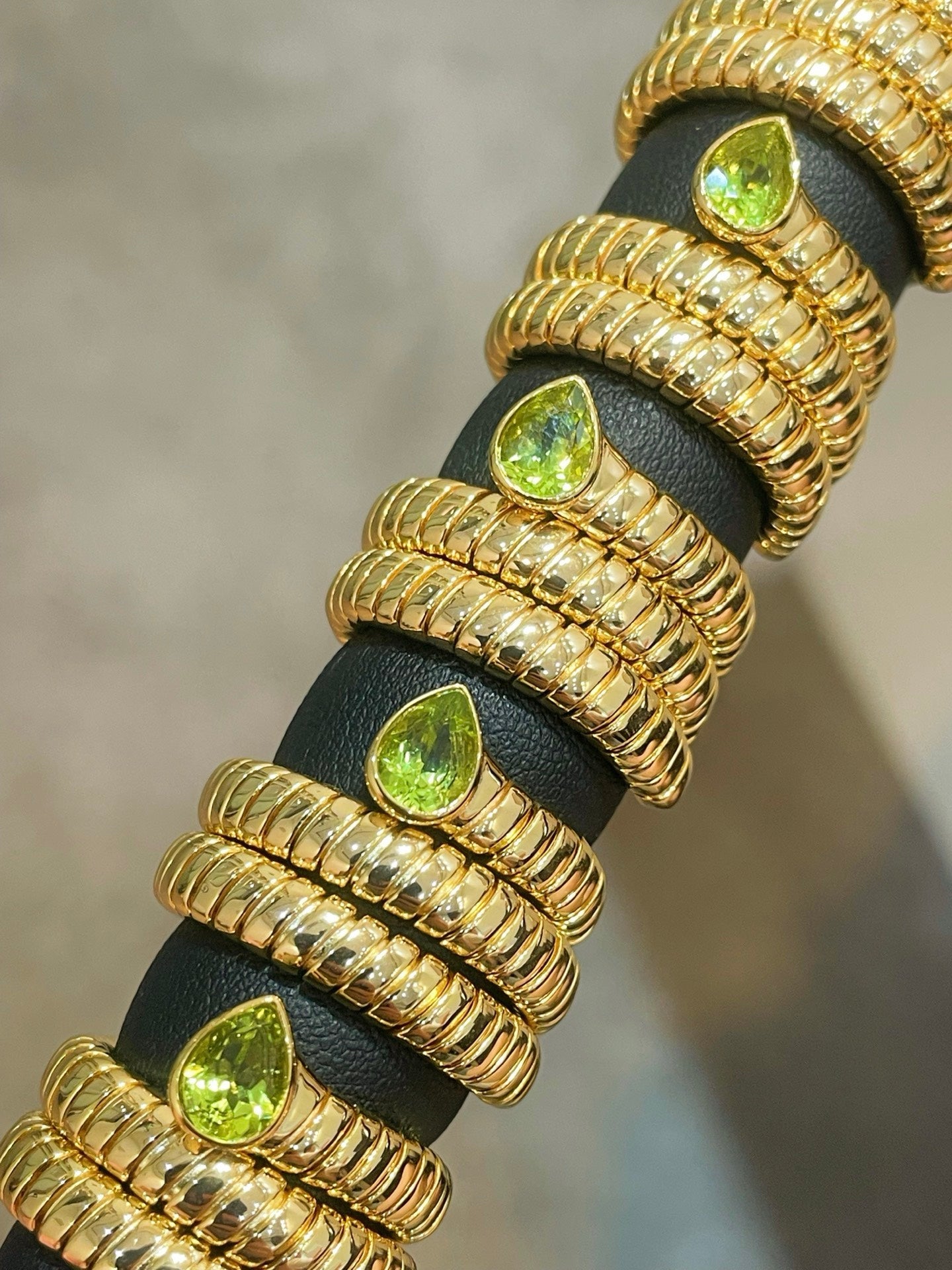 Natural Gemstone Triple-Coil Snake Ring - floysun