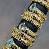 Natural Gemstone Triple-Coil Snake Ring - floysun