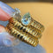 Natural Gemstone Triple-Coil Snake Ring - floysun