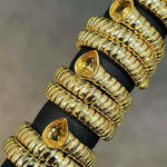 Natural Gemstone Triple-Coil Snake Ring - floysun