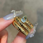 Natural Gemstone Triple-Coil Snake Ring - floysun