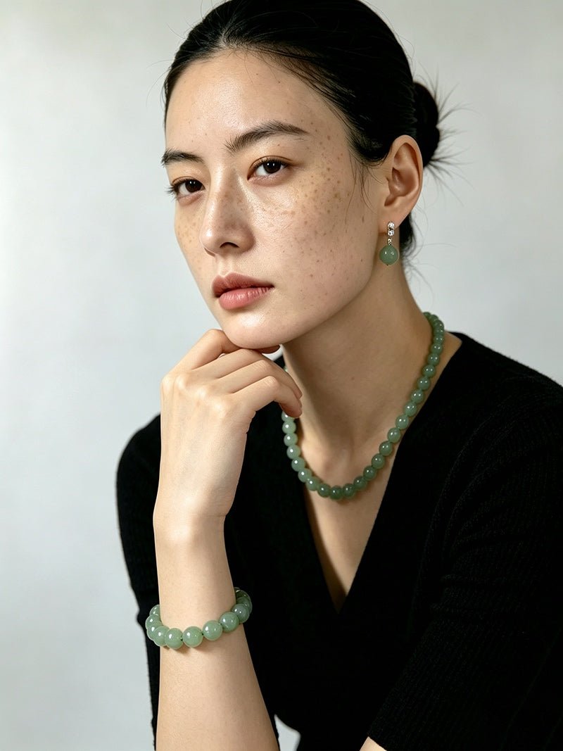 Natural Green Aventurine Textured Drop Earrings - floysun