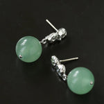 Natural Green Aventurine Textured Drop Earrings - floysun