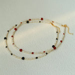 Natural Irregular Pearl & Gradient Agate Necklace - Black Onyx - floysun
