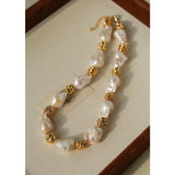 Natural Irregular Pearls with Gold-Wrapped Accents - floysun