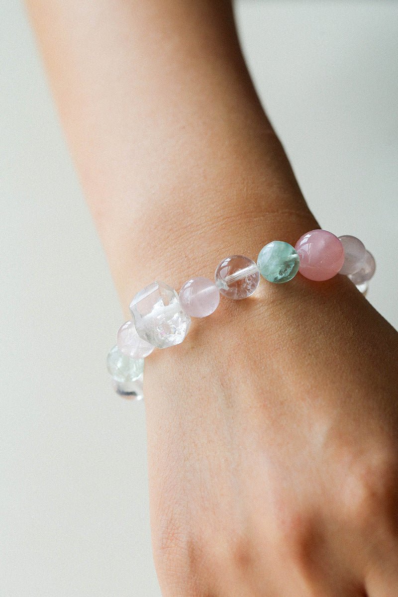 Natural Mixed Crystal Energy Bracelet - Healing Colorful Stone Beaded Jewelry - floysun