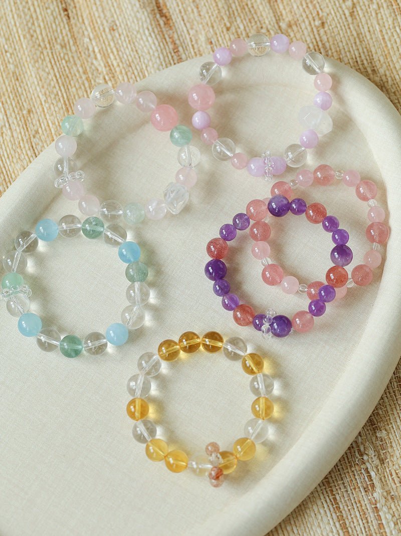 Natural Mixed Crystal Energy Bracelet - Healing Colorful Stone Beaded Jewelry - floysun