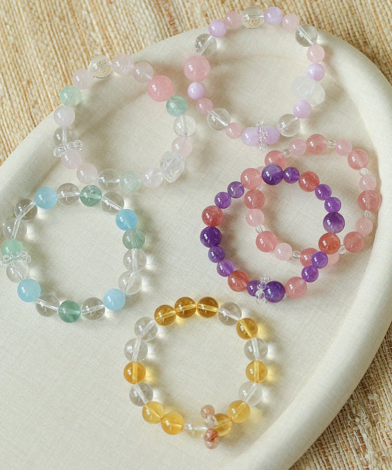 Natural Mixed Crystal Energy Bracelet - Healing Colorful Stone Beaded Jewelry - floysun