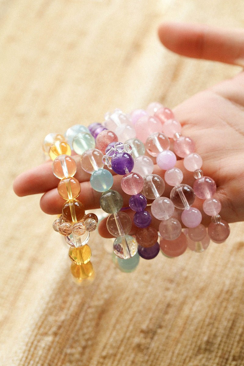 Natural Mixed Crystal Energy Bracelet - Healing Colorful Stone Beaded Jewelry - floysun