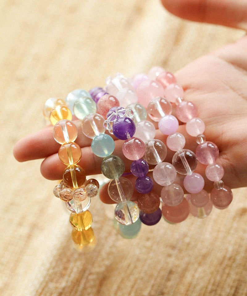 Natural Mixed Crystal Energy Bracelet - Healing Colorful Stone Beaded Jewelry - floysun