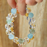 Natural Mixed Crystal Energy Bracelet - Healing Colorful Stone Beaded Jewelry - floysun