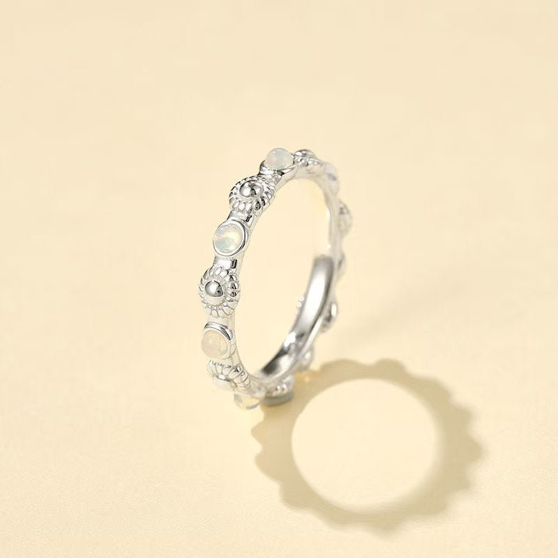 Natural Moonstone Eternity Band Ring - floysun