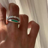 Natural Moonstone Eternity Band Ring - floysun