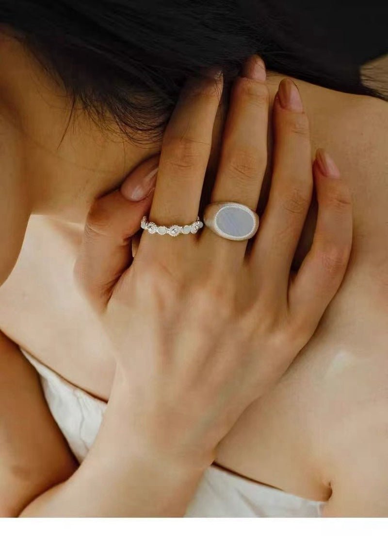 Natural Moonstone Eternity Band Ring - floysun