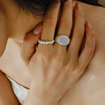 Natural Moonstone Eternity Band Ring - floysun