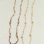 Natural Multi-Colored Stones and Garnet Beads Oval Pendant Necklace - floysun