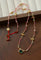 Natural Multi-Colored Stones and Garnet Beads Oval Pendant Necklace - floysun