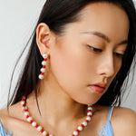 Natural Pearl Knotted Leather Earrings - floysun