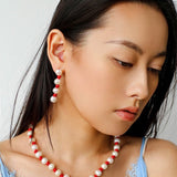 Natural Pearl Knotted Leather Earrings - floysun