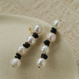 Natural Pearl Knotted Leather Earrings - floysun