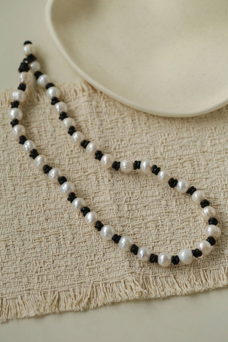 Natural Pearl Knotted Leather Necklace - floysun