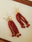 Natural Pearl & Red Agate & Black Agate Tassel Earrings - floysun