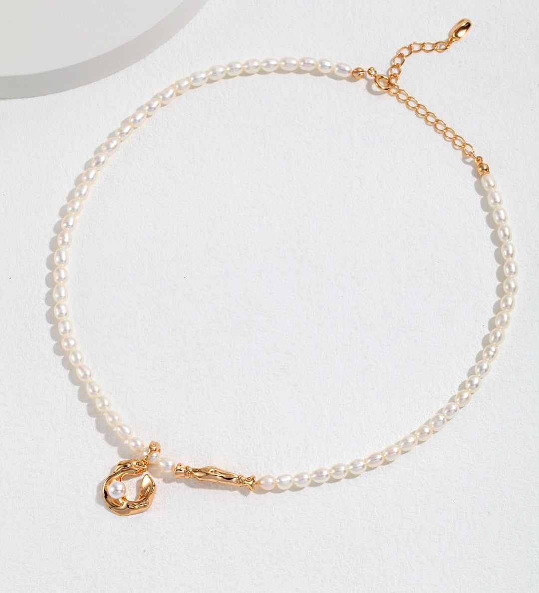 Natural Pearl Silk Scarf Design Series Sterling Silver Pearl Necklace - floysun