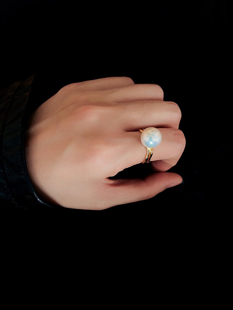 Natural Pearl Sterling Silver Adjustable Ring - floysun