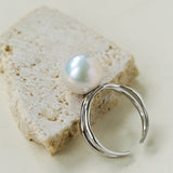 Natural Pearl Sterling Silver Adjustable Ring - floysun