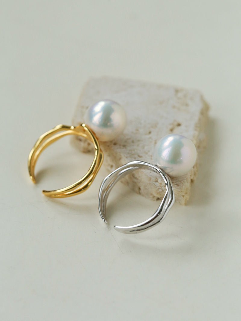 Natural Pearl Sterling Silver Adjustable Ring - floysun