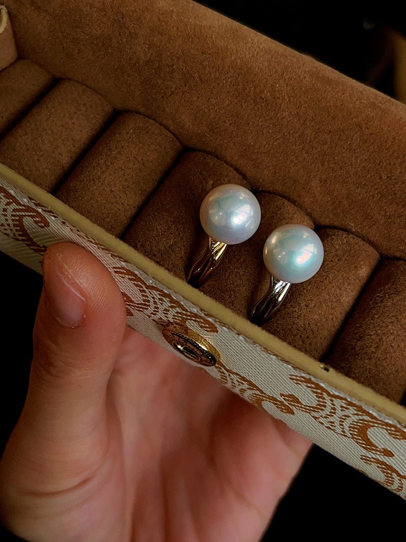 Natural Pearl Sterling Silver Adjustable Ring - floysun