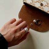 Natural Pearl Sterling Silver Adjustable Ring - floysun