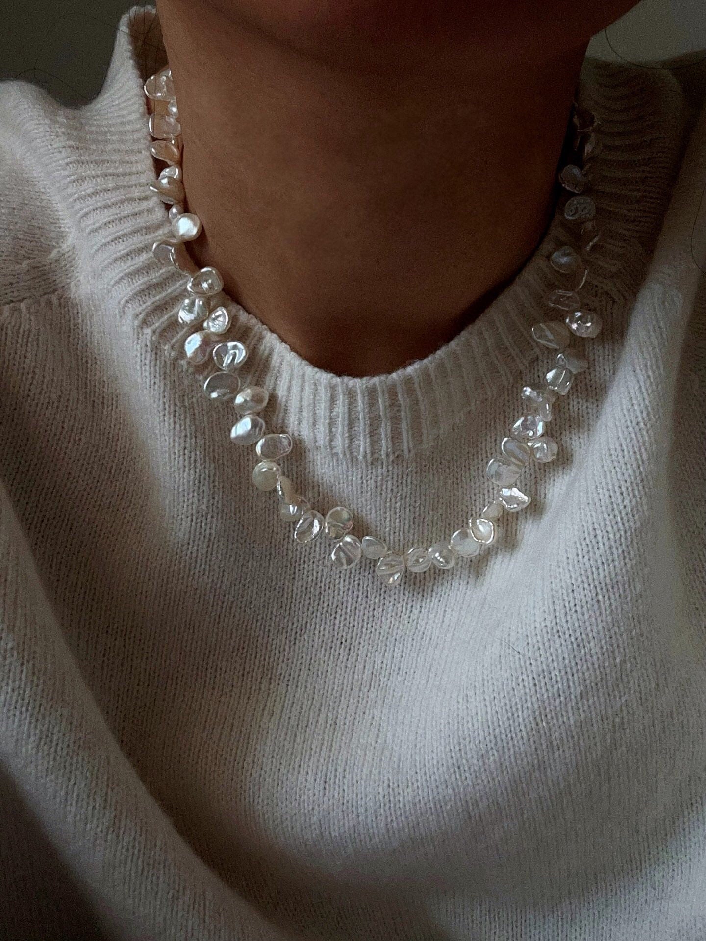 Natural Petal Freshwater Pearl Necklace - floysun