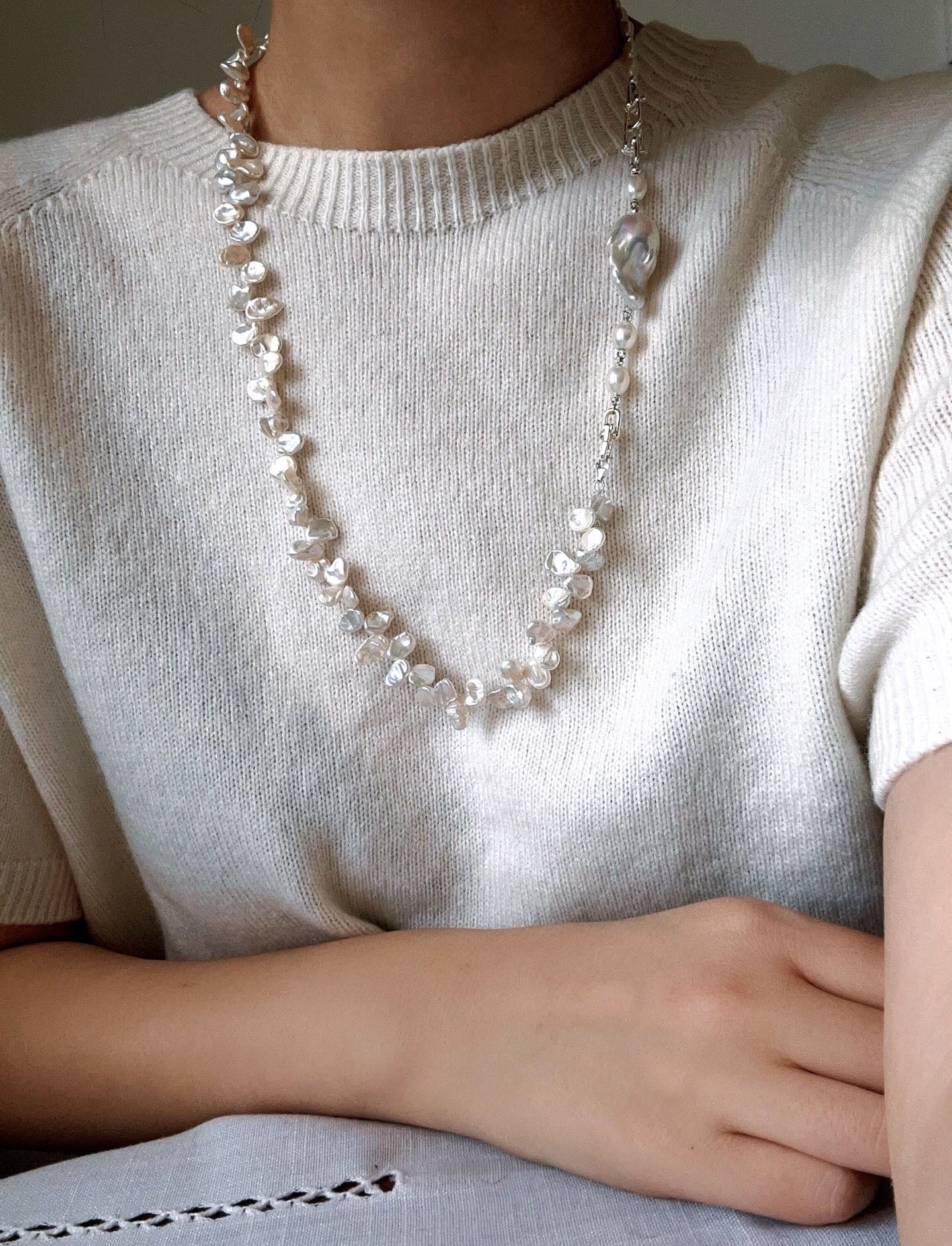 Natural Petal Freshwater Pearl Necklace - floysun