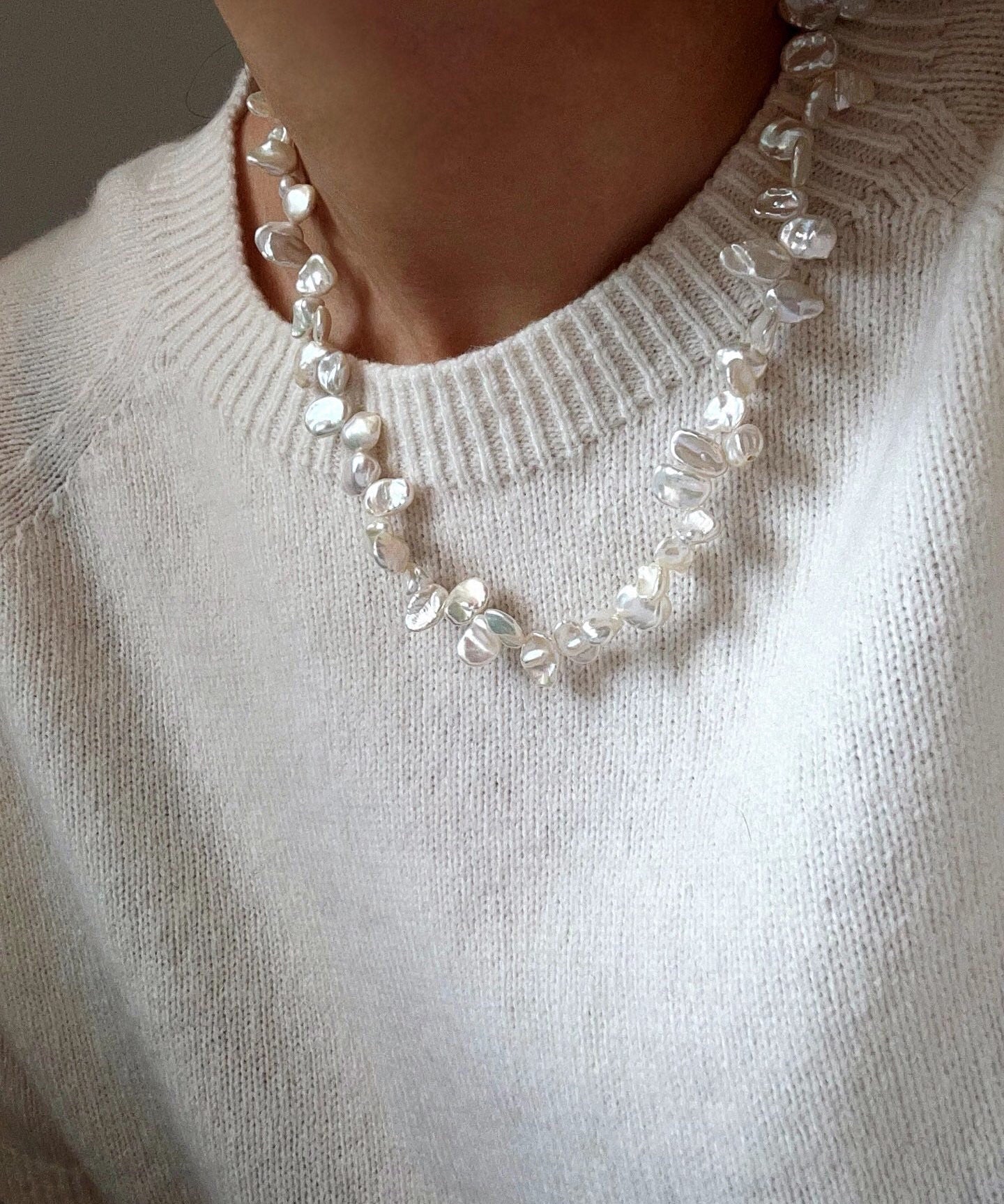 Natural Petal Freshwater Pearl Necklace - floysun