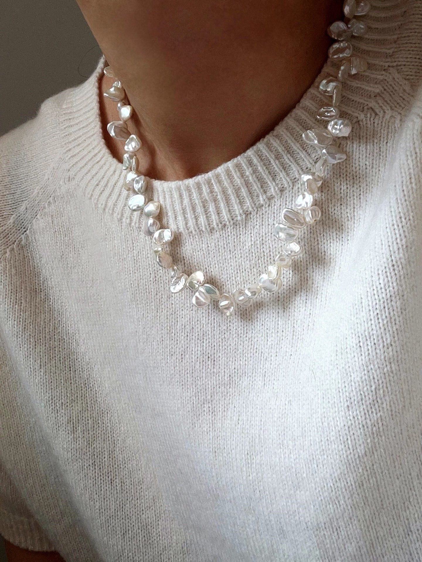 Natural Petal Freshwater Pearl Necklace - floysun