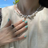 Natural Petal Freshwater Pearl Necklace - floysun