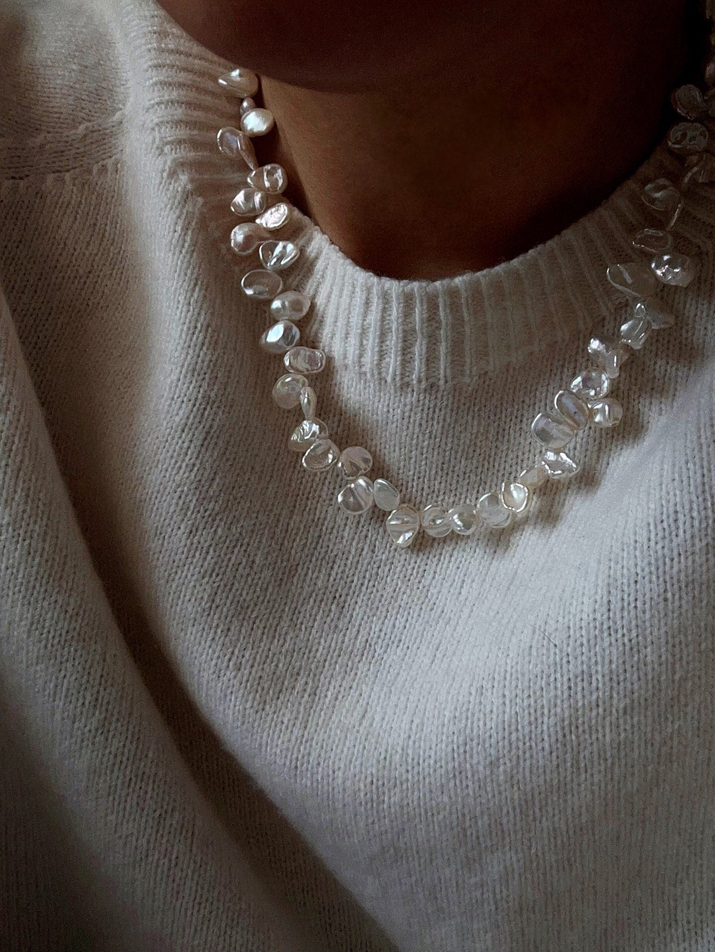 Natural Petal Freshwater Pearl Necklace - floysun