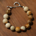 Natural Picture Jasper & White Fossil Bracelet - floysun